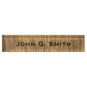 Personalised Natural Wood Look Nameplate