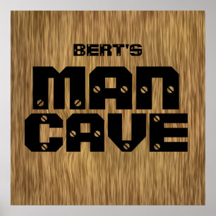 Personalised Natural Wood Man Cave Poster