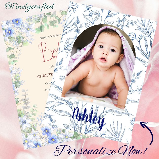 Personalised Nature Wildflower Photo Baby Shower  Invitation (Creator Uploaded)