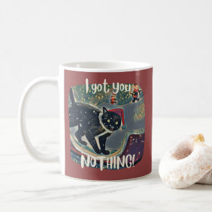 Personalised Naughty Black Cat Sled Funny Xmas Coffee Mug