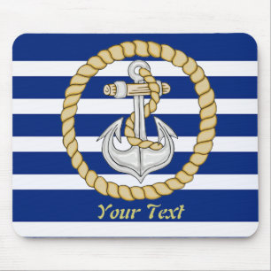 Personalised Nautical Anchor 3 Mouse Pad