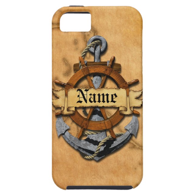 Personalised Nautical Anchor And Wheel Case-Mate iPhone Case (Back)
