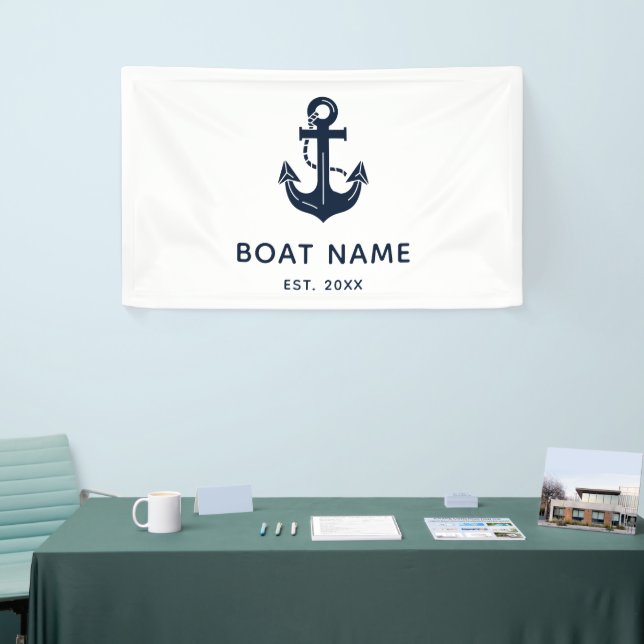 Personalised Nautical Anchor Boat Name Banner (Tradeshow)