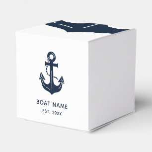 Personalised Nautical Anchor Boat Name Favour Box