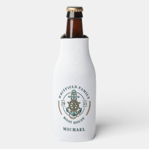 Personalised Nautical Anchor Family Vacation Bottle Cooler