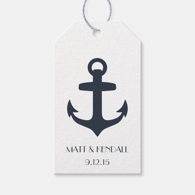 Personalised Nautical Anchor Gift Tags (Front)