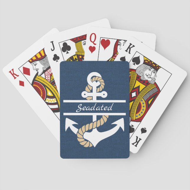 Personalised Nautical Anchor Playing Cards (Back)