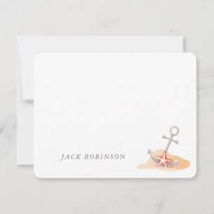 Personalised Nautical Anchor Starfish Note Card