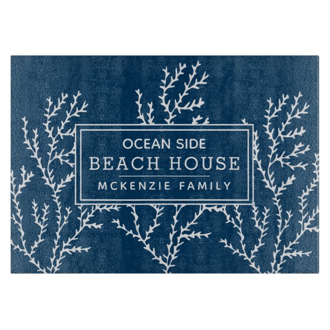 Personalised Nautical Beach House  Cutting Board (Front)