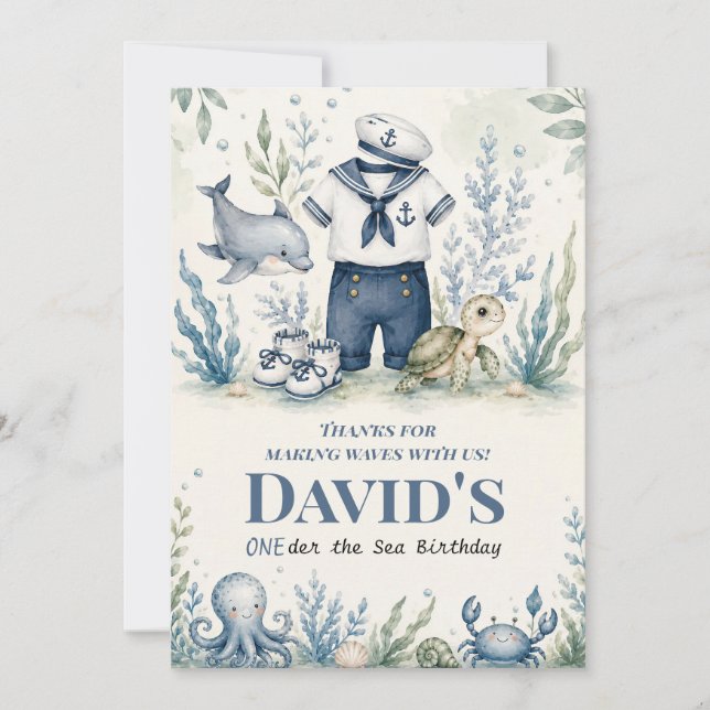 Personalised Nautical Birthday Greeting Card (Front)