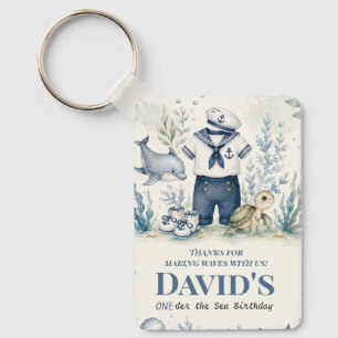 Personalised Nautical Birthday Greeting Card Key Ring