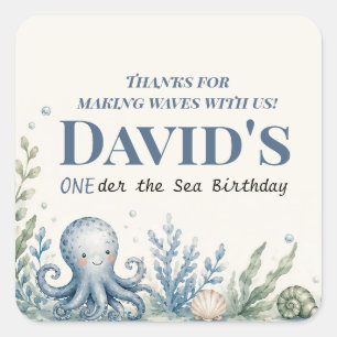 Personalised Nautical Birthday Greeting Card Square Sticker