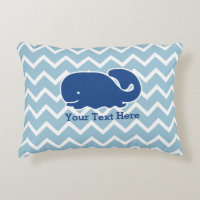 Personalised Nautical Blue Whale Chevron pattern