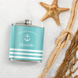 Personalised Nautical "Bridesmate" Bridesmaid Hip Flask