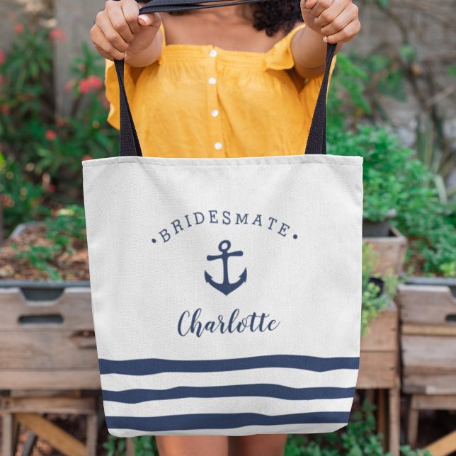 Personalised Nautical "Bridesmate" Bridesmaid Tote Bag (Creator Uploaded)