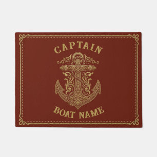 Personalised Nautical Captain Boat Name Anchor Doormat