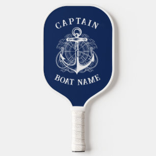 Personalised Nautical Captain Boat Name Anchor Pickleball Paddle