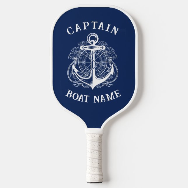 Personalised Nautical Captain Boat Name Anchor     Pickleball Paddle (Front)