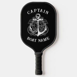 Personalised Nautical Captain Boat Name Anchor Pickleball Paddle