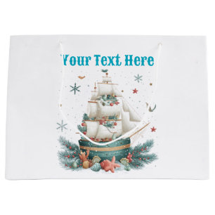 "Personalised Nautical Christmas Gift Bag – Festiv