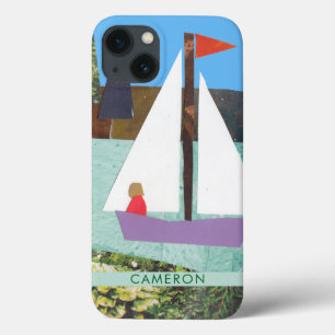 Personalised Nautical Colourful Boho Sailing iPhone 13 Case