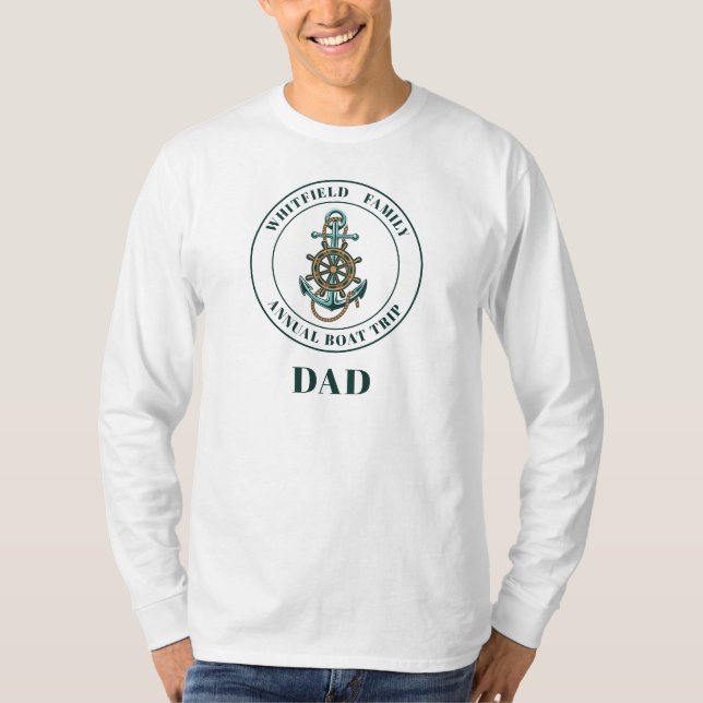 Personalised Nautical Family Yacht Summer Sailing T-Shirt (Front)