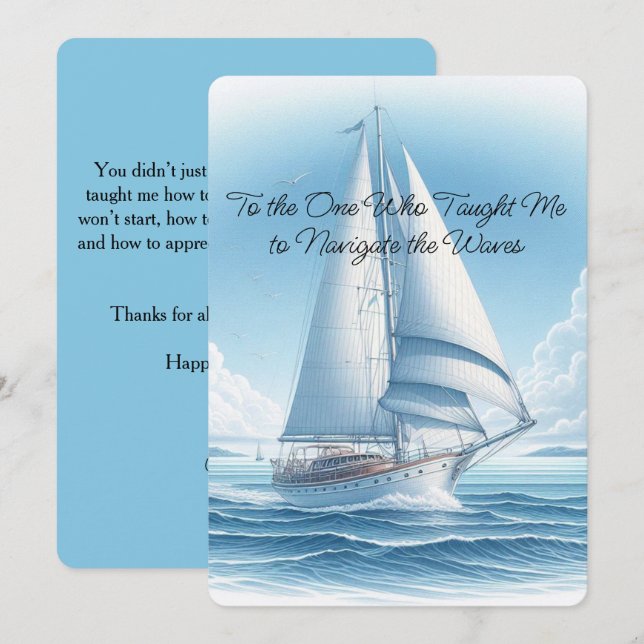 Personalised Nautical Father’s Day Card for Dad (Front/Back)