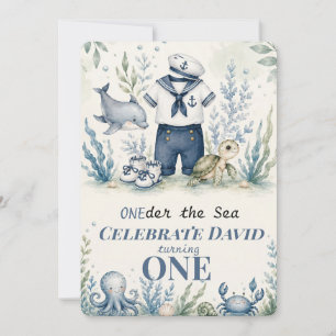 Personalised Nautical First Birthday Invitation