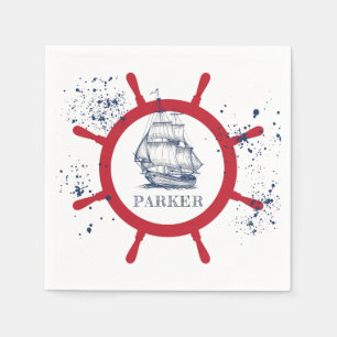 Personalised Nautical Marine Napkin