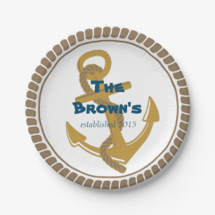 Personalised Nautical Paper Plates