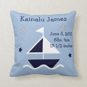 Personalised "Nautical/Sailboat" Keepsake Pillow