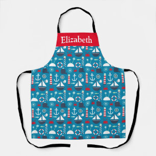Personalised Nautical Symbols Chef's Apron