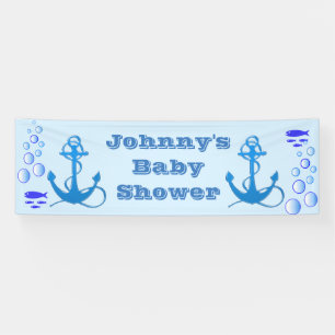 Personalised Nautical Themed Baby Shower Banner