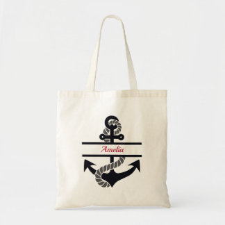 Personalised Nautical Tote Bag with Anchor