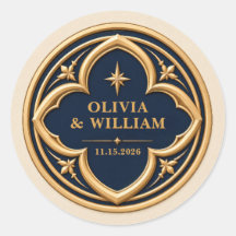 Personalised Navy and Gold Wedding