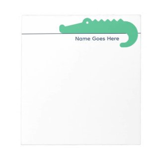 Personalised Navy and Green Alligator Notepad