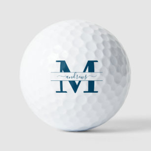 Personalised Navy Blue and white Name signature  G Golf Balls
