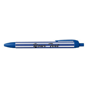 Personalised Navy Blue and White Striped Pen