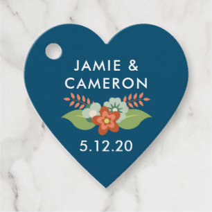 Personalised Navy Blue Floral Gift Tags