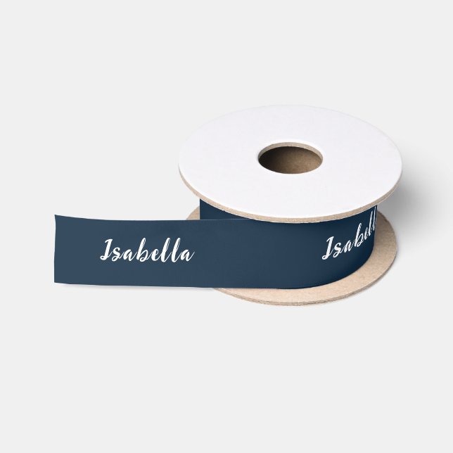 Personalised Navy Blue | Gift Satin Ribbon (Spool)