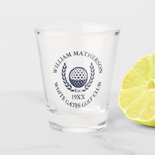 Personalised Navy Blue Golf Club Name Shot Glass
