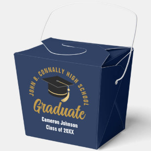 Personalised Navy Blue Graduation Party Fortune Favour Box