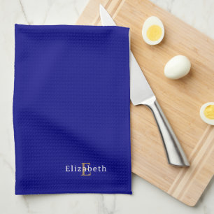 Personalised Navy Blue Kitchen Towel