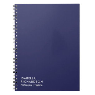 Personalised Navy Blue Minimalist Notebook