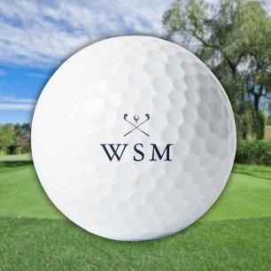 Personalised Navy Blue Monogram Golf Clubs Balls