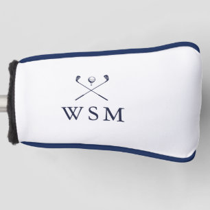Personalised Navy Blue Monogram Golf Clubs Head Cover