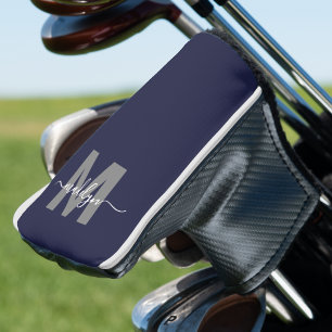 Personalised Navy Blue Monogram Golf Head Cover