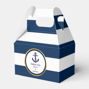 Personalised Navy Blue Nautical Wedding Favour Box