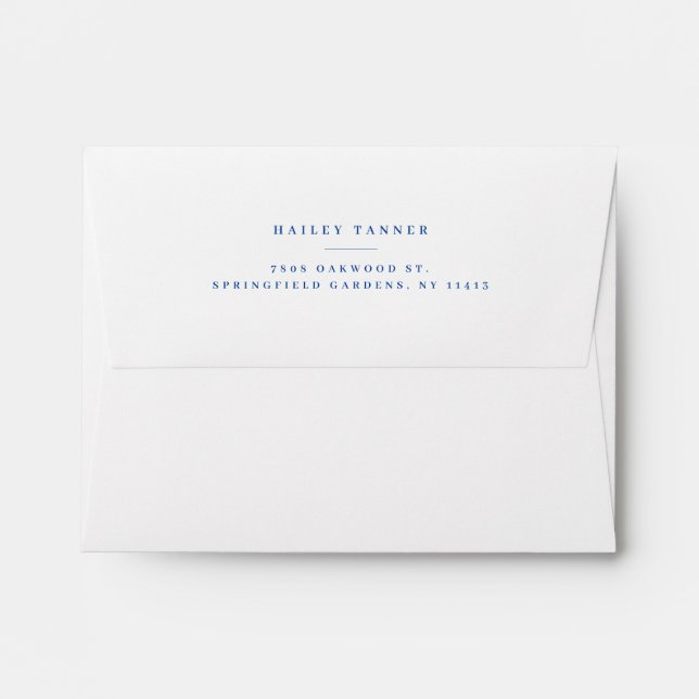 Personalised Navy Blue Return Address Back Flap  Envelope (Back (Top Flap))