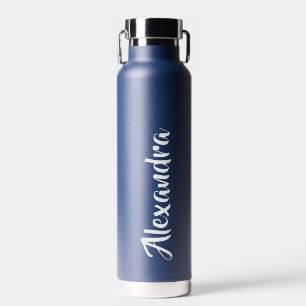Personalised Navy Blue Stainless Steel Water Bottle